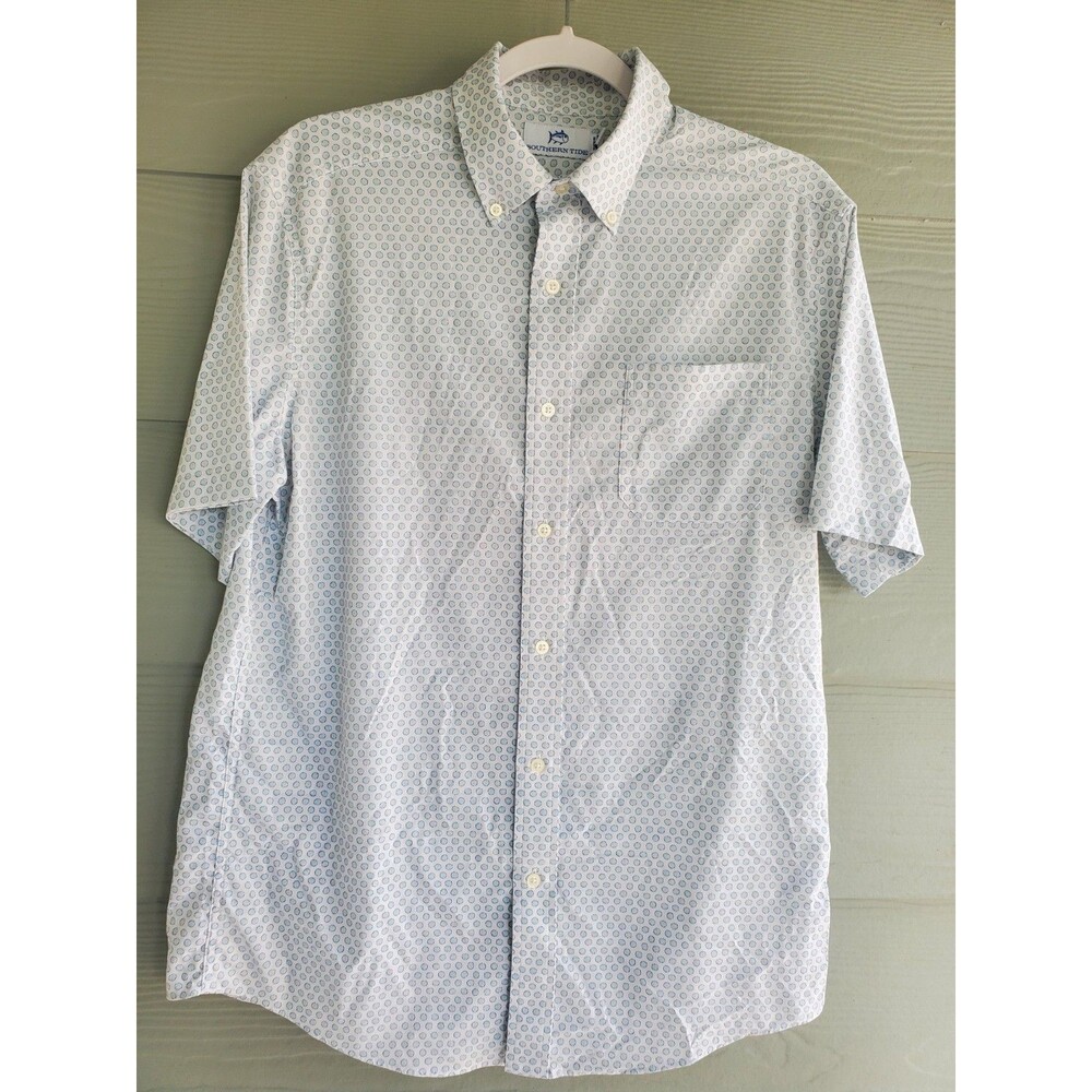 SOUTHERN TIDE ‎ Men's Short Sleeves Size Medium Buttom Down.  SKU #5